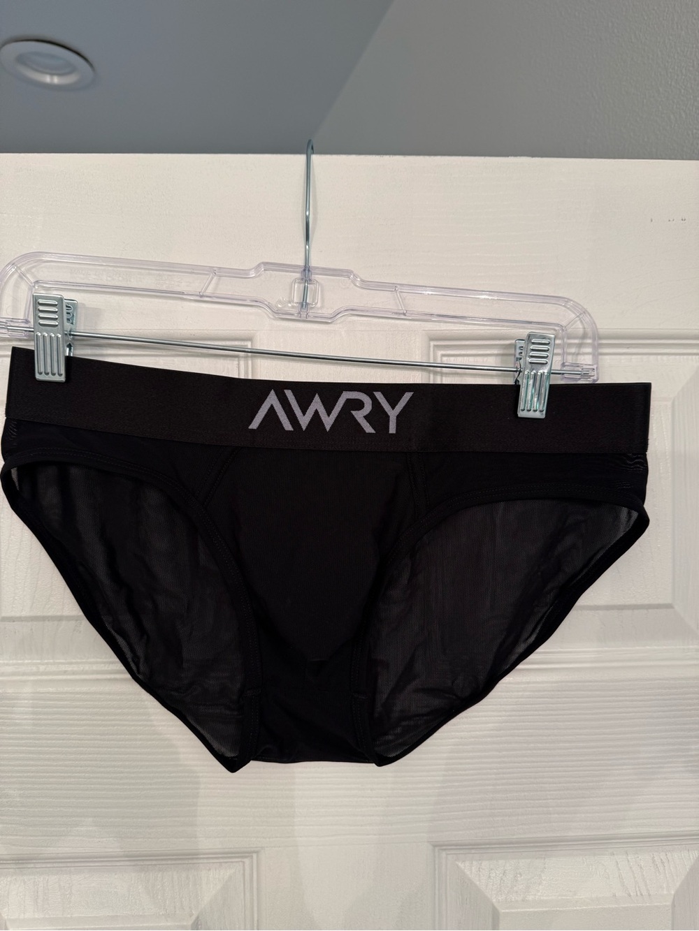 Awry 2 pack Men's Black & White mesh sheer briefs - Medium